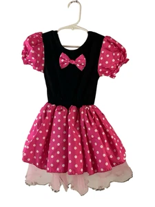 Minnie Mouse rosa gepunktet Kostüm Kleid Mädchen Gr. 3/4? - Bild 1 von 7