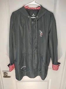 Disney Minnie Mouse Windbreaker mit Kapuze durchgehender Reißverschluss schwarz Erwachsene Größe XL selten Marienkäfer - Bild 1 von 9