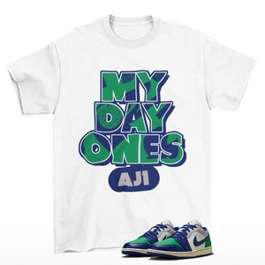 Camiseta deportiva Day One a juego Jordan 1 Low Deep Royal Stadium verde 553558-147 - Imagen 1 de 2