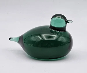 Pájaro de vidrio Oiva Toikka NUUTAJARVI Finlandia ~ vidrio artístico firmado pájaro verde - Imagen 1 de 23