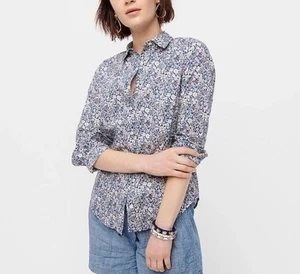 J.Crew Cotton Poplin Perfect Shirt Size 4 Liberty Fabric June's Meadow Floral - Picture 1 of 15