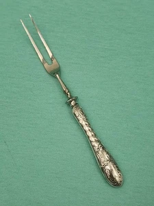 Pickle Gabel Vintage versilbert langer Zinken verziert 7 3/4" - Bild 1 von 11