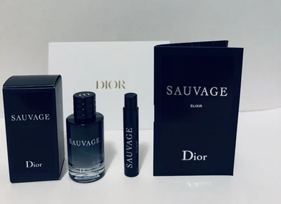Dior Sauvage Eau De Toilette Splash 0,34 oz/10 ml & Sauvage Elixir 1 ml. Novo - Imagem 1 de 4