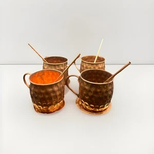 Moscow Mule Becher 4er Set+Untersetzer  Cocktail/Glühwein Kupfer Gebraucht✅ - Bild 1 von 7