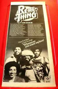 Real Thing Tour/Whenever You Want My Love Vintage 1978 Press/Mag AD 17.5"x 7.5" - Picture 1 of 3
