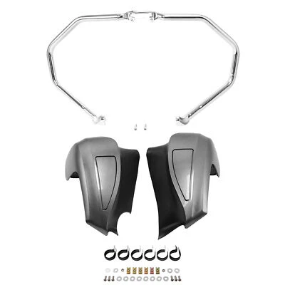Chrome Highway Crash Bar Lower Fairings Fit For Indian Chief Roadmaster 2014-23 - Image 1 of 4