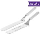 Turner Spatula Set by Tezzorio, 8 x 3-Inch Stainless Steel Blades with Plastic h