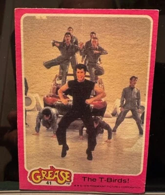 JOHN TRAVOLTA AND THE T-BIRD GANG - 1978 Topps Grease Movie Trading Card # 41 - Image 1 of 3