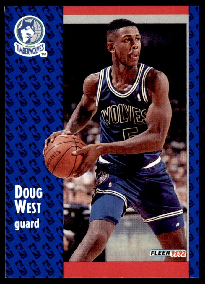 1991-92 FLEER DOUG WEST MINNESOTA TIMBERWOLVES #321 - Image 1 of 2