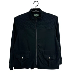 L-RL Lauren Active women's jacket Black full zip up with pockets size 3X - Picture 1 of 7