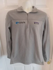 Patagonia Men's Micro D 1/4 Zip Fleece Pullover Sweatshirt Gray Medium Costa Sew - Picture 1 of 24