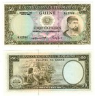 1971 Portuguese GUINEA Ultramarino Banknote 50 Escudos  P44 a(2) UNC