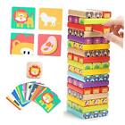  Colored Wooden Blocks Stacking Board Games for Kids Ages 4-8 with 51 Pieces 