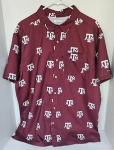 Columbia PFG Texas A&M Aggies belüftetes geknöpftes Herrenhemd XL neu ohne Etikett Gig Em - Bild 1 von 12