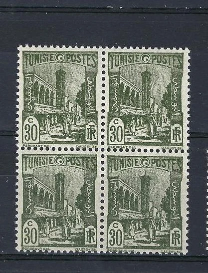 Túnez 1946 Sc# 84A Mezquita Túnez 30C bloque 4 MNH Foto 1 de 1