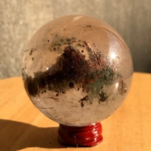 260G Natural Green Ghost Crystal Quartz Ball Crystal Sphere Mineral Specimen - Picture 1 of 19