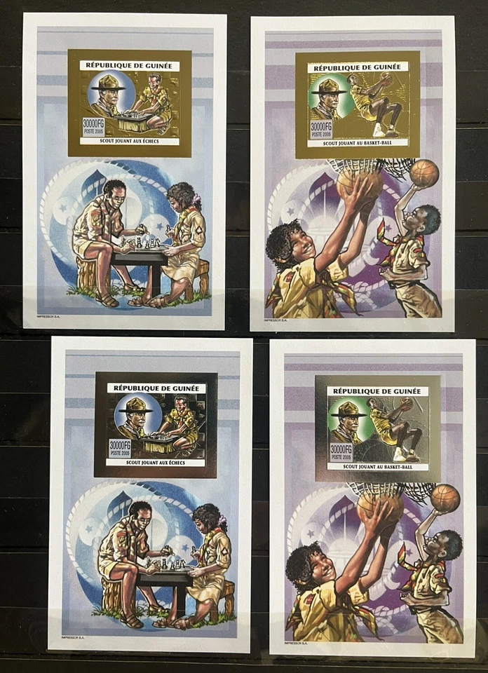 Pekin  Olympic Games 2006 - Imperf. Gold Silver Foil on stamps MNH** CB7 - Image 1 of 1