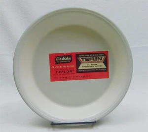 Vintage Glasbake Green Pie Dish with Teflon Jeannette Glass 9.25 in. NOS - Picture 1 of 10