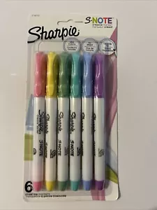 NEW Sharpie 6 Count S-Note Highlighters Chisel Tip Markers - Picture 1 of 2