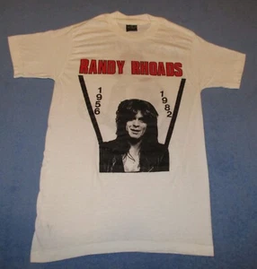 Vintage 1982 Randy Rhoads Tribute T-shirt Dead Stock Ozzy heavy metal Guitarist - Picture 1 of 4