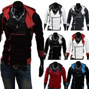 Stilvoller Creed Hoodie Herren Cosplay für Assassinen coole schmale Jacke Kostüm Neu