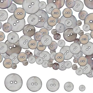 50PCS Gray Pearl Buttons Pearl Shell Sewing Buttons 10mm/12.5mm/15mm/18mm/20mm - Picture 1 of 7