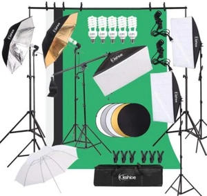 Photography Lighting Kit, Umbrella Softbox Set Continuous Lighting Kit - Picture 1 of 6