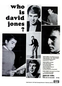 1965 David Jones/The Monkees "Dream Girl" Music Industry Promo Reprint Ad - Picture 1 of 1