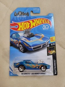 Hot Wheels 2017 Blue '68 Corvette Gas Monkey Garage Nightburnerz 9/10 FJX72 - Picture 1 of 4