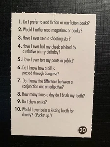 Simpsons LOSER TAKES ALL Stupid Card #20  GAME REPLACEMENT QUESTION CARD 2001 - Picture 1 of 3