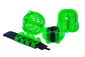 Aqualogix Total Body Pool Fitness Equipment - Low Resistance Green Bell & Fins - Picture 1 of 12