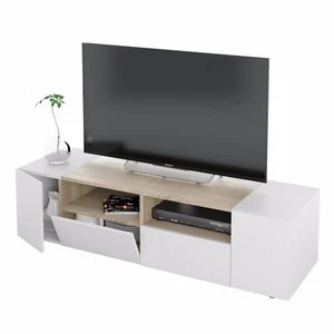 Mueble de salon, modulo comedor, acabado Blanco Artik y Roble Canadian, Tamiko - Imagen 1 de 11