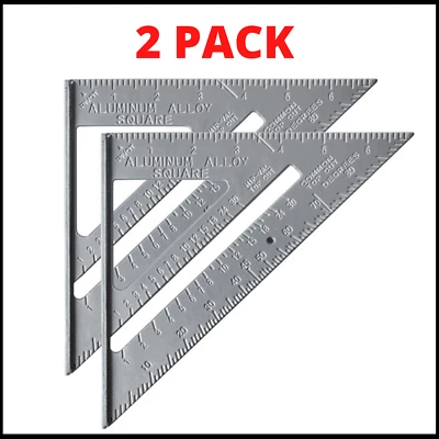 Metal 7 Inches Rafter Square, Carpenter Square, Trim Tool Gradations 2 Pack  - Image 1 of 4