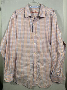 Robert Graham Long Sleeve Button Shirt Men's 2XL Orange Plaid Pattern - Picture 1 of 19