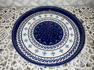 New Polish Pottery Boleslawiec Serving Dish / Ridged Plate 9.5” - Picture 1 of 5