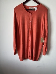 Very Veranesi Damen koralle Strickjacke Pullover Kaschmir Angora Freizeit Large neu mit Etikett - Bild 1 von 5