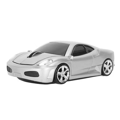 Wireless Mouse Silver Sports Car Style 2.4GHz USB Receiver 1600DPI LED Headla FG - Image 1 of 4