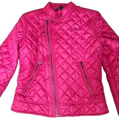 Polo Ralph Lauren Niñas Grandes Talla 16 Rosa Moto Acolchado Puffer Chaqueta Abrigo Foto 1 de 4