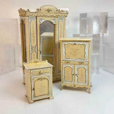 3Pc Dollhouse Miniature Hand Painted FurnitureLot 1:12 Scale Bespaq YN18 - Image 1 of 4