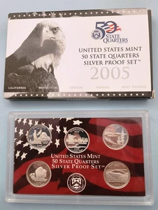 2005 S U.S. Mint 90% Silver Quarter Proof Set with box & COA /original packaging - Picture 1 of 1