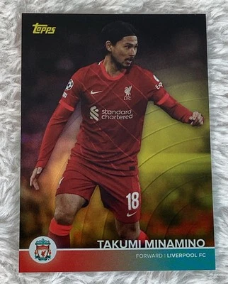 2021-22 Topps Liverpool Team Set Yellow Foil /50 TAKUMI MINAMINO #21 - Image 1 of 3