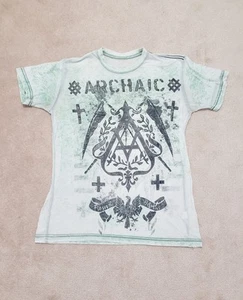 Archaic by Affliction Men's Burnout T-shirt Made In USA Size Medium Y2K - Picture 1 of 10