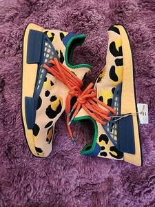 Size 8 - adidas Pharrell x NMD Human Race Animal Print - Pulse Amber - Picture 1 of 5