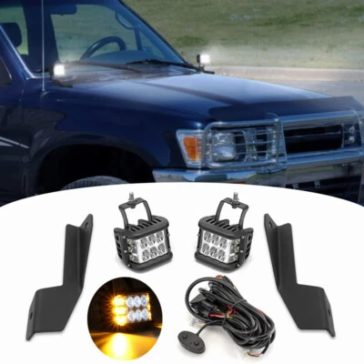 Hood Ditch 60W White + Amber LED Pod Bracket Kit For 89-95 Toyota 4Runner Pickup - Image 1 of 4