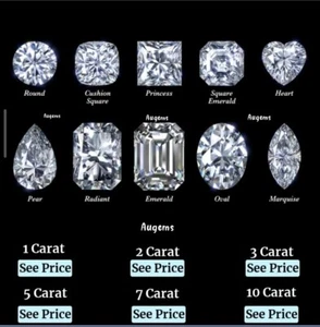 Natural Diamond All Shapes VVS1 Premium Quality Cut 1 Crt - 10 Crt + 1 Free Gift - Picture 1 of 51