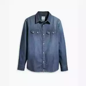 Levi's Men's Sawtooth Relaxed Fit Western Long Sleeve Denim Shirt Size M - Picture 1 of 6