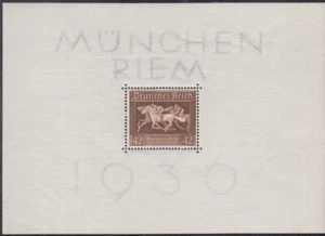 ALEMANIA Sc # B90.1: HOJA DE RECUERDO CARRERA DE CABALLOS MNH - Imagen 1 de 1