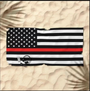 American Flag Beach Towel Black and Red Rebel Ocean party fun sun Florida sandy - Picture 1 of 3