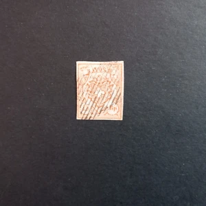 SVIZZERA 1852/ RAYON III - 15 RP. ROSSO (CIFRE GRANDI), USATO C/CERTIFICATO - Bild 1 von 3