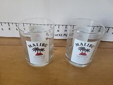 2 Malibu Caribbean White Rum with Coconut 4" Tall Barware Mancave 